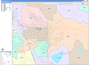 Moreno Valley  Wall Map Color Cast Style